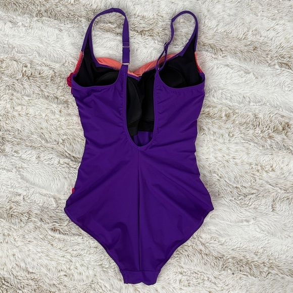 Gottex Rainbow Goddess Shirred Ombre One-Piece Swimsuit Size 12 - Picture 7 of 10